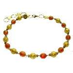 Collier Murano Perles - feuilles d'or