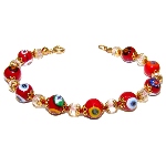 Bracelet Millefiori Murano - Rouge