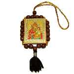 Icone religieuse pour protection voiture - Vierge de Kazan et  St Nicolas