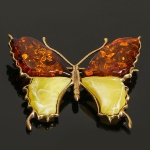 Broche papillon en Ambre