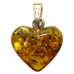 Coeur Pendentif en Ambre naturel Baltique