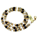 Collier Murano perles Noir et Or