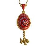 Pendentif avec surpris Chien -  Oeuf Fabergé style 