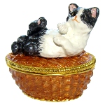 Boite à bijou Chat sur panier