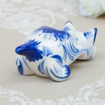 Statuette chat sautant en Porcelaine