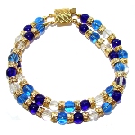 Bracelet Murano, Double Rang de perles verre