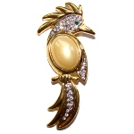 Broche Perroquet en strass et perle - copie Faberge