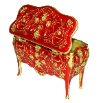 Commode Louis XV rouge - copie boite Faberge