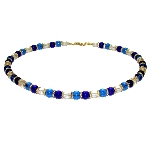 Collier Murano perles bleues