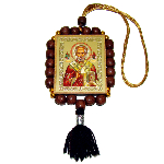 Icone religieuse pour protection voiture - Vierge de Kazan et  St Nicolas