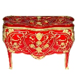 Commode Louis XV rouge - copie boite Faberge