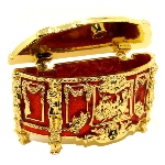 Commode Empire rouge et or - copie boite Faberge