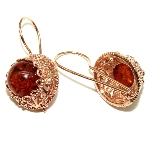 Boucles d'oreille Ambre et Or