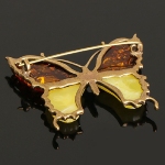 Broche papillon en Ambre