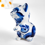 Figurine Chat assis en porcelaine